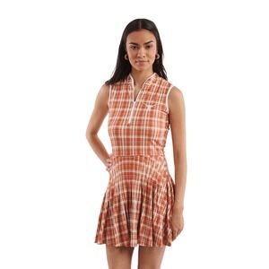 Smith & Quinn UT Game Day Plaid Dress XL Orange White Zip Front